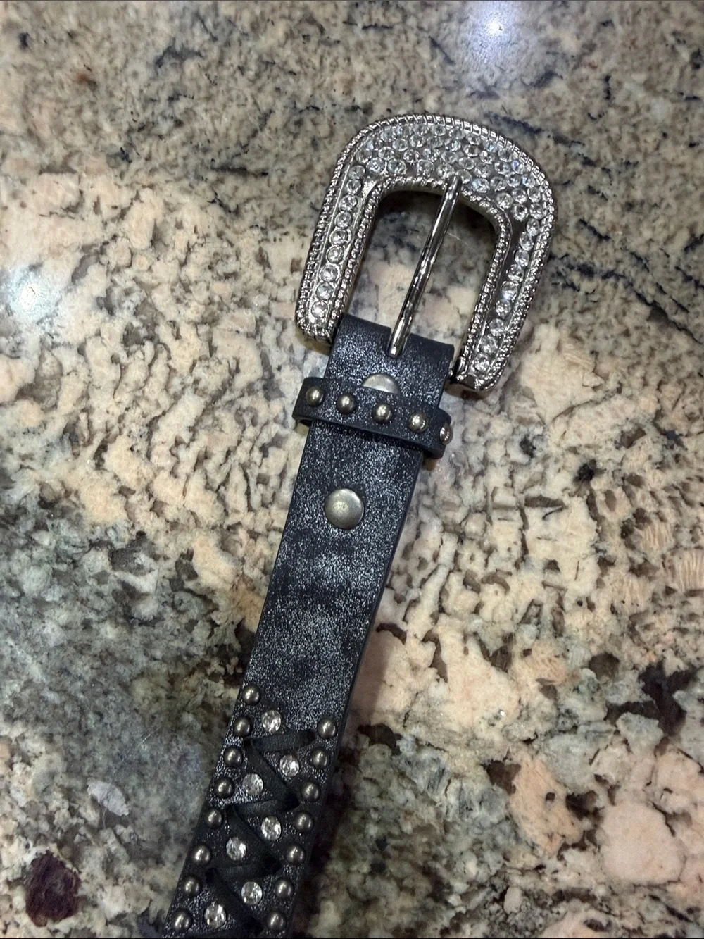 Braided Black Leather Belt with Silver Buckle